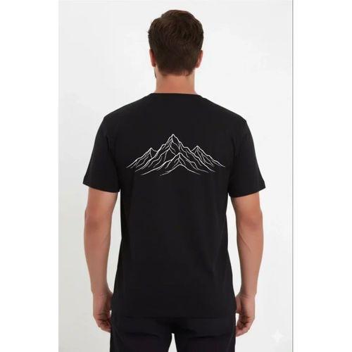 Erkek Nihilist Penguen Özel Tasarım Oversize Bisiklet Yaka Tişört - Siyah