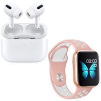 Airpods Pro Anc Özellikli Kablosuz Bluetooth Kulaklık Watch 7 Pembe Nike Akıllı Saat
