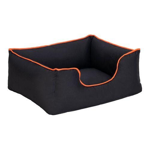 Pet Comfort Alpha  Kedi ve Köpek Yatağı Siyah w Turuncu Biye S 60x50cm