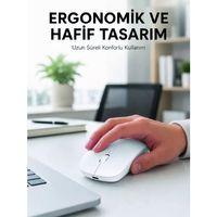 Profesyonel Kablosuz Bluetooth Mouse Çift Modlu Şarjlı Ergonomik Fare