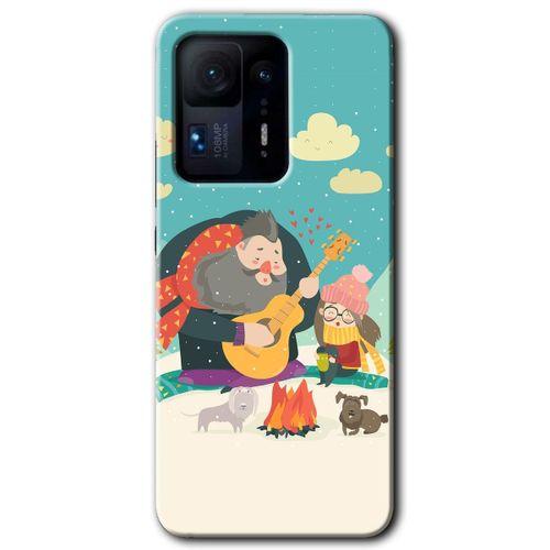 Xiaomi Mi Mix 4 Kılıf HD Desen Baskılı Arka Kapak - Kış Pikniği