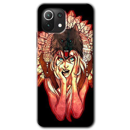 Xiaomi Mi 11 Lite Kılıf HD Desen Baskılı Arka Kapak - Kurt Kız