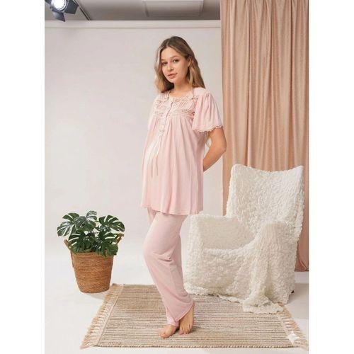 Bone 5806 Kadın 3'lü Sabahlıklı Lohusa Pijama Takımı