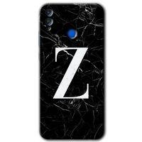Honor 8x Kılıf HD Desen Baskılı Arka Kapak - Siyah Mermer Desenli Z Harfi