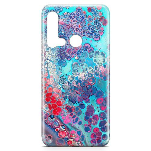 Huawei Nova 5i Kılıf Mermer Bubbles Arka Kapak Koruma Desenli Full Koruyucu