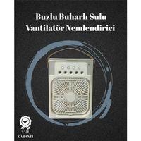 Usb Bağlantılı 3'ü 1 Arada Nemlendirici Mini Klima Fan | 7 Renk Işıklı