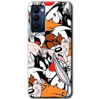 MRCİLETİSİM Tecno Camon 18P Kılıf HD Desen Baskılı Arka Kapak+Temperli Cam - Karakterler