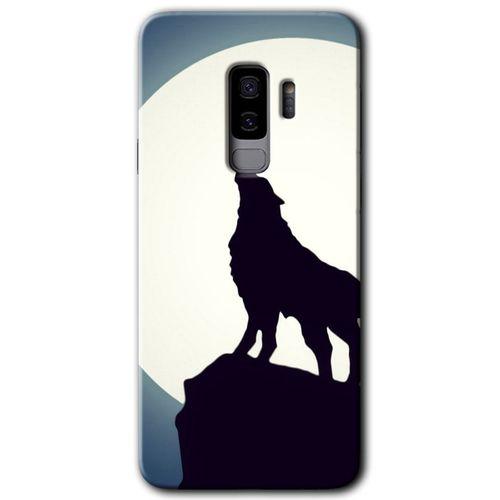 Galaxy S9 Plus Kılıf HD Desen Baskılı Arka Kapak - Dolunay Bozkurt + Kırılmaz Cam