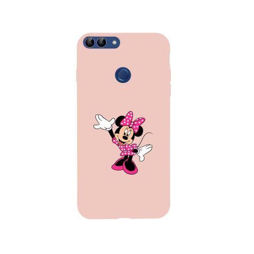 Huawei Psmart (2018) Minnie Mouse Premium Silikonlu Pembe Telefon Kılıfı