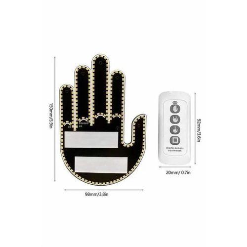 El Orta Parmak Led Kumandalı Araç İçi Reflektör Arka Cam El Simgesi