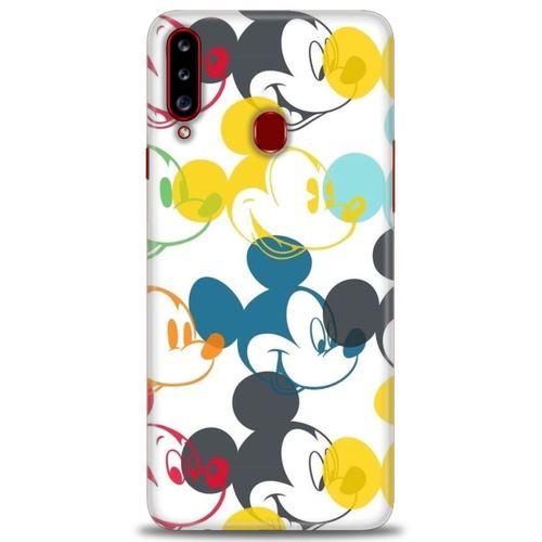 Samsung Galaxy A20S Kılıf HD Baskılı Kılıf - Renkli Mickey Mouse + Tam Ekran Koruyucu