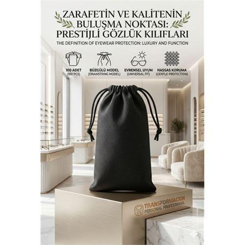 100 Adet Gözlük Kılıfı Büzgülü Gözlük Koruma Kesesi  715161