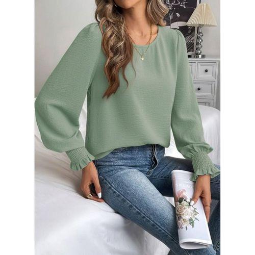 Kadın Uzun Kollu Yuvarlak Yaka Aerobin Bluz