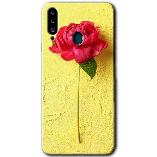 Galaxy A20s Kılıf HD Desen Baskılı Arka Kapak - Kırmızı Gül