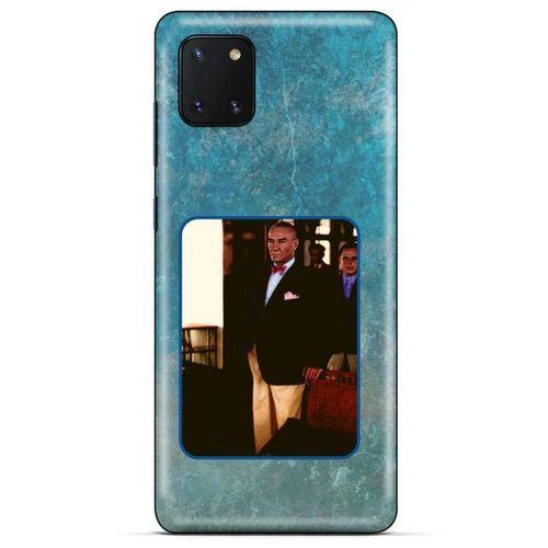 Huawei Y5P Kılıf Atatürk (30) Silicone Case Turkuaz Taş
