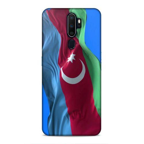 Oppo A9 2020 Uyumlu Kılıf Azarbaijan (6) Silikon Kılıf Dalgalanan Bayrak