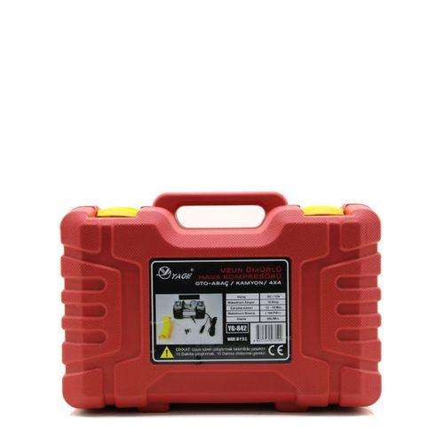 Çift Silindir 12V Oto Hava Kompresörü 150 PSI - Fenerli, Bar Göstergeli