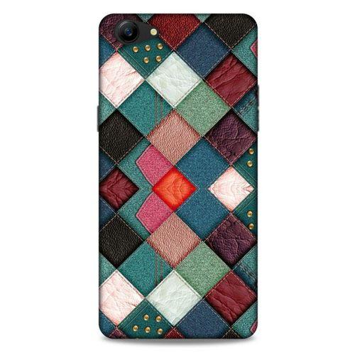 Oppo A79 Kılıf Patchwork (18) Telefon Kılıfları Pembe Yeşil