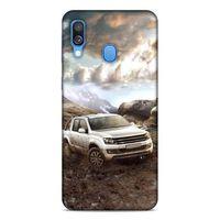 Lopard Samsung Galaxy A40 Uyumlu Kılıf PickUpX (38) Neo Hybrid Kılıf Gri Amarok