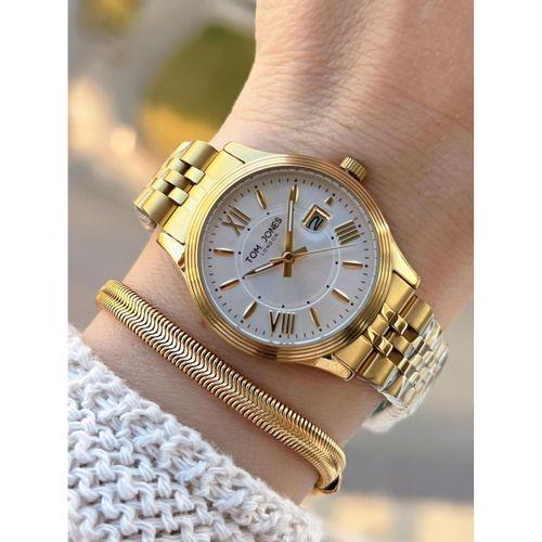 Tom Jones Çelik Kordon Kararma Renk Atma Yapmaz 3 Atm Suya Dayanıklı Kadın Kol Saati BTJ.YN10105.2