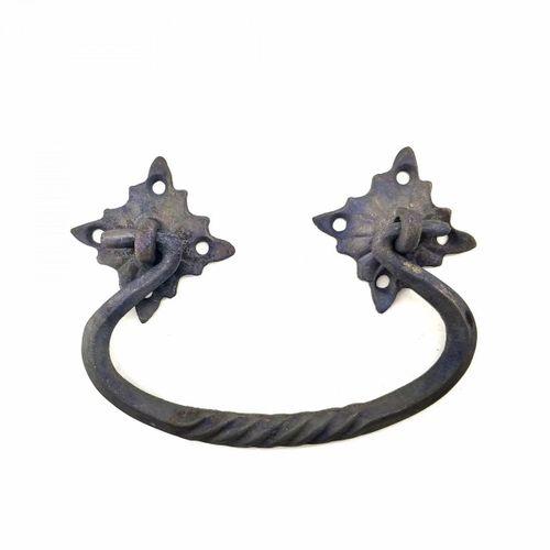 Antika Tarz Dekoratif Pirinç Kazan Kulbu - 90x130 Mm, Oksit