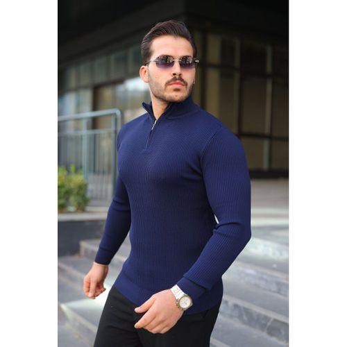 Erkek Balıkçı Zip Yaka Uzun Kollu Triko