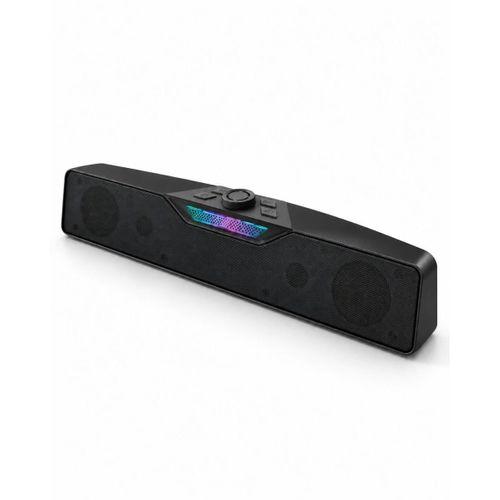 Monitör Altı Kullanıma Uygun Şarj Edilebilir Bluetooth Soundbar Hoparlör Siyah