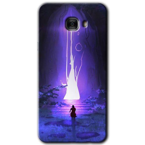 Samsung Galaxy C7 HD Baskılı Kılıf + 9D Tam Ekran Koruyucu - Wanderer Silhouette