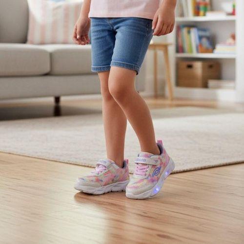 Jamix 125p Pembe-Beyaz Işıklı Cırtlı Kız Çocuk Spor Ayakkabı