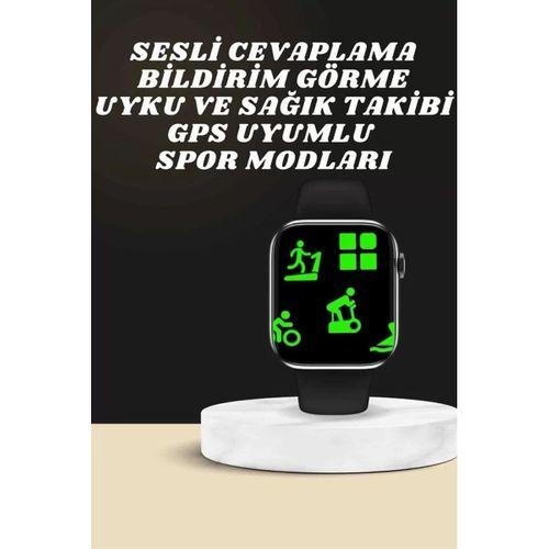 Akıllı Saat Wireless Şarj Yüksek Çözünürlüklü Müzik Dinleme Sesli Cevaplama