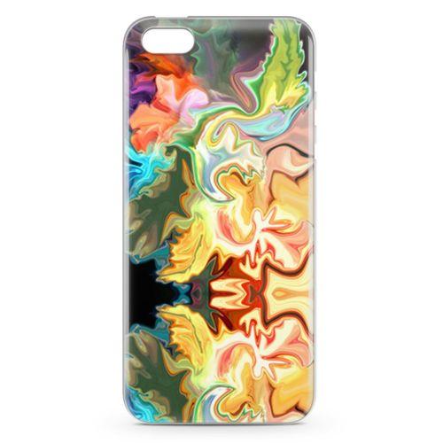 Apple iPhone 5 Kılıf Psikedelik Likit Arka Kapak Koruma Desenli Full Koruyucu