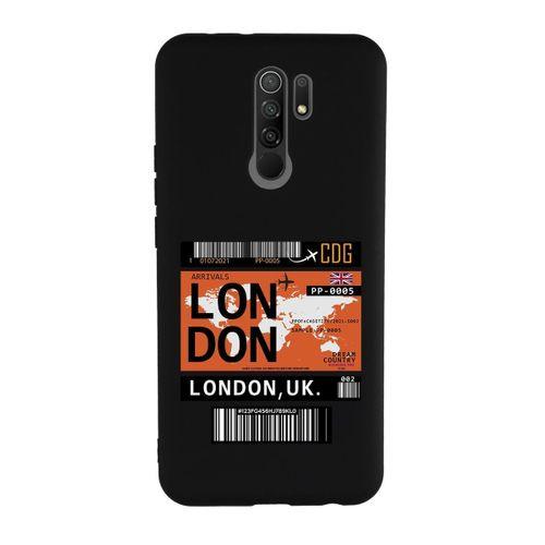 Xiaomi Redmi 9 Uyumlu London Ticket Desenli Premium Silikonlu Lansman Telefon Kılıfı