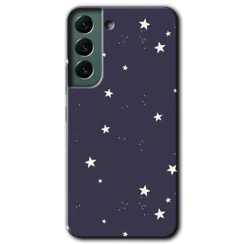 MRCİLETİSİM Samsung Galaxy S22 Plus Kılıf HD Desen Baskılı Arka Kapak + Temperli Cam - Gökyüzü Yıldız