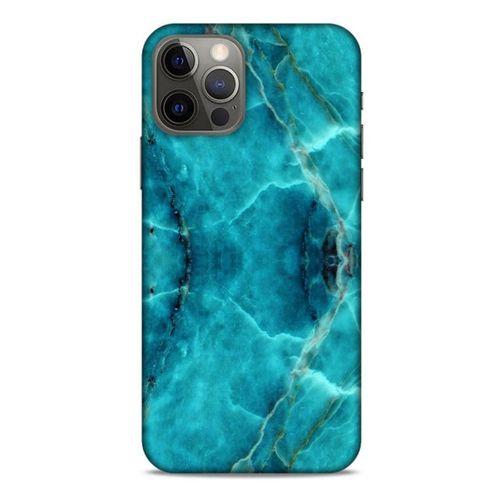 Mermer Desenli (13) Tema Silikon Kap Turkuaz Apple iPhone 12 Pro Kılıf