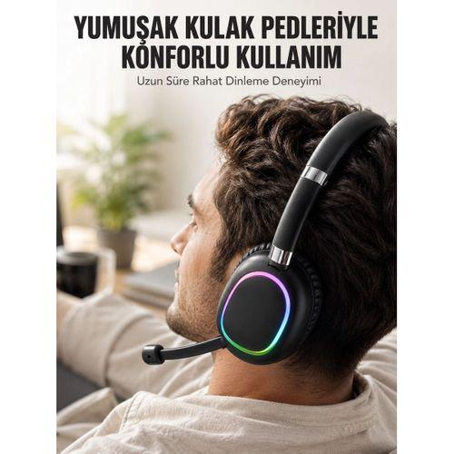 Bluetooth 5 0 Rgb Işıklı Mikrofonlu Kablosuz Kulak Üstü Kulaklık