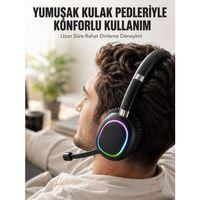 Bluetooth 5 0 Rgb Işıklı Mikrofonlu Kablosuz Kulak Üstü Kulaklık