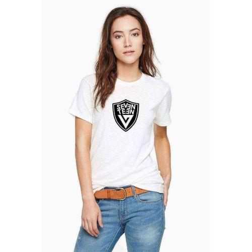 Seventeen Logo Baskılı Beyaz Kadın Tshirt