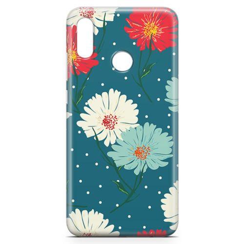 Huawei Y7 Prime 2019 Kılıf Karlı Çiçekler Arka Kapak Koruma Desenli Full Koruyucu