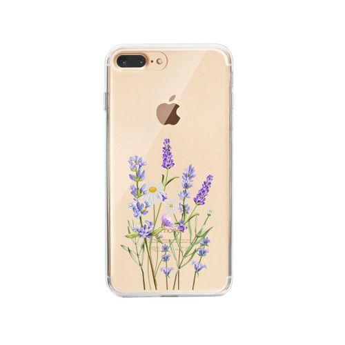 iPhone 7 Plus Lavender Desenli Premium Şeffaf Silikon Kılıf