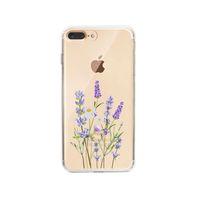 iPhone 7 Plus Lavender Desenli Premium Şeffaf Silikon Kılıf