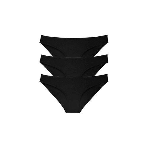 3 Adet Süper Eko Set Likralı Kadın Slip Külot Siyah