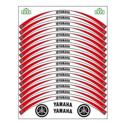 YAMAHA Yamaha Kırmızı Beyaz Uyumlu Reflektörlü 1 Set Jant Şeridi