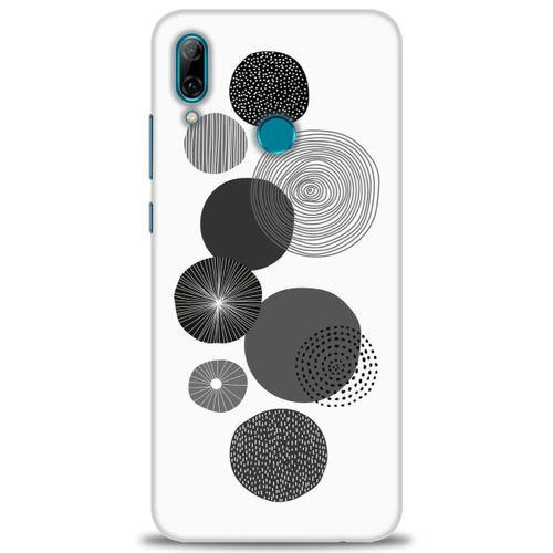 Huawei P Smart 2019 Kılıf HD Baskılı Kılıf - Siyah Daire + Tam Ekran Koruyucu