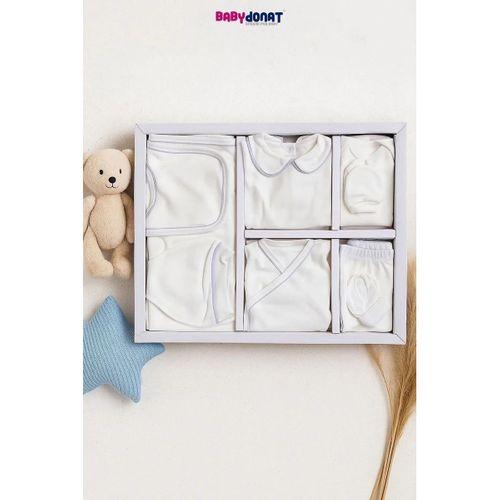 Yaka Detaylı 10 Parça Kutulu Erkek Bebek Hastane Çıkış Seti