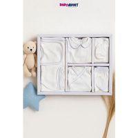 Yaka Detaylı 10 Parça Kutulu Erkek Bebek Hastane Çıkış Seti