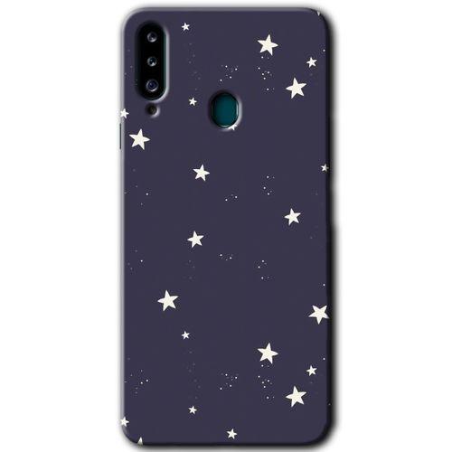 Galaxy A20s Kılıf HD Desen Baskılı Arka Kapak - Gökyüzü Yıldız + Kırılmaz Cam