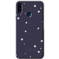 Galaxy A20s Kılıf HD Desen Baskılı Arka Kapak - Gökyüzü Yıldız + Kırılmaz Cam