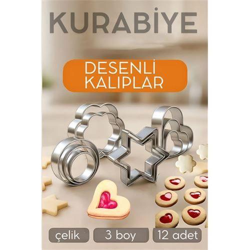 12'li Kurabiye Kalıbı Seti Profesyonel Şef Paslanmaz Çelik  | Mutfak Sanatınızın Vazgeçilmezi