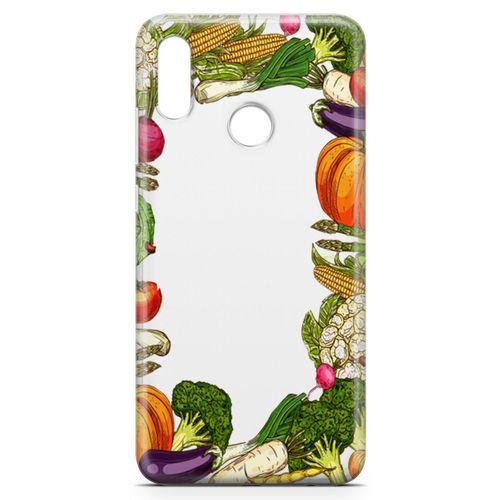 Huawei Y7 2019 Kılıf Vegan Yiyecekler Arka Kapak Koruma Desenli Full Koruyucu