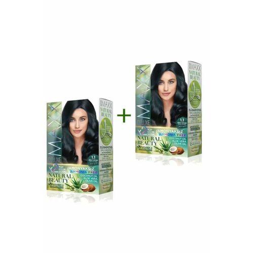 2 Paket Natural Beauty Amonyaksız Saç Boyası 1.1 Mavi Siyah